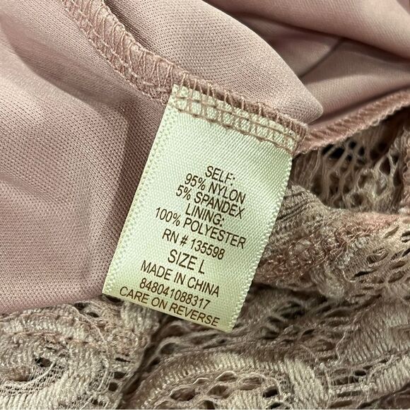 Liberty love pale Pink Lace Sleeveless mini a-line Dress size large - Picture 10 of 12